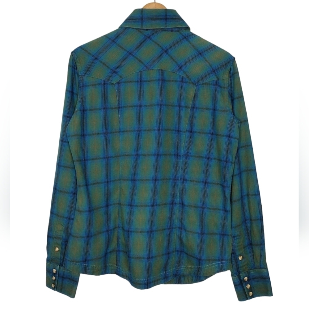 Panhandle Slim Powder River Outfitters Plaid Flannel Western Button Down Shirt - Picture 2 of 14